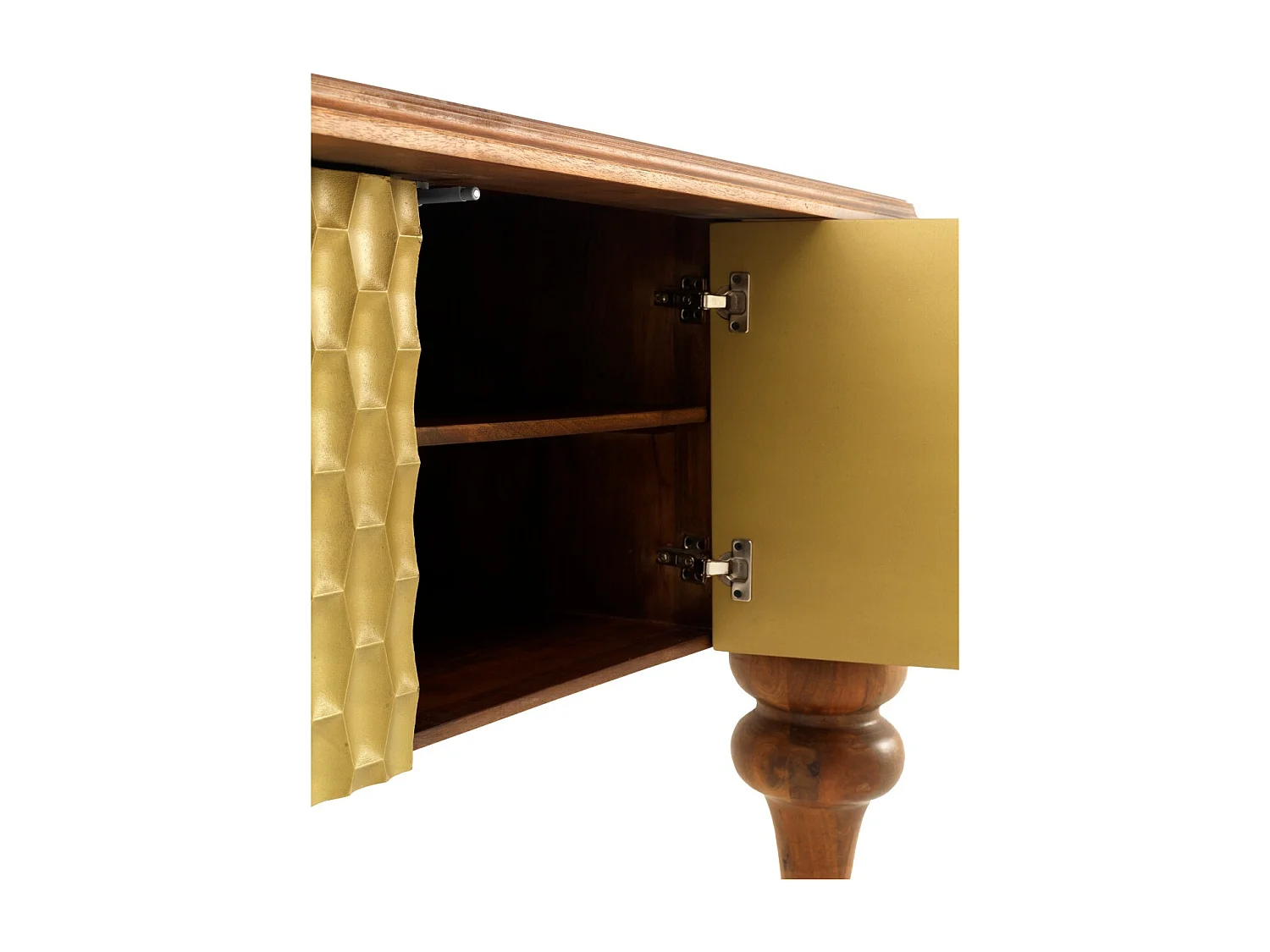 Aparador 2 puertas de madera de mango maciza con patas torneadas