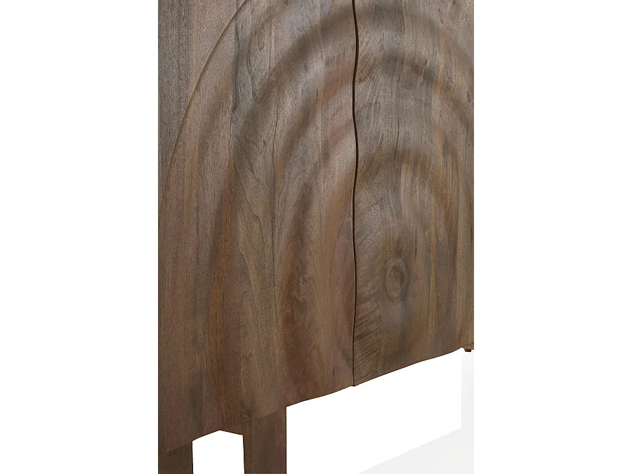 Buffet en bois de manguier massif avec 4 portes et pieds en bois