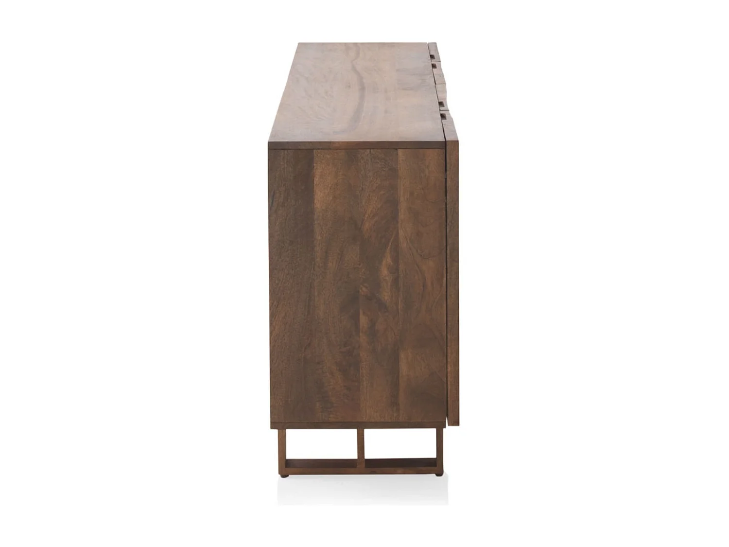 Buffet en bois de manguier massif à 4 portes et pieds en bois