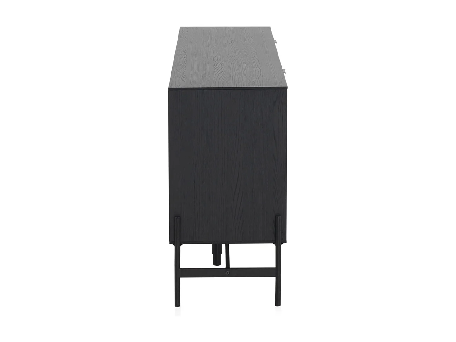 Buffet plaqué en bois de frêne noir avec portes naturelles