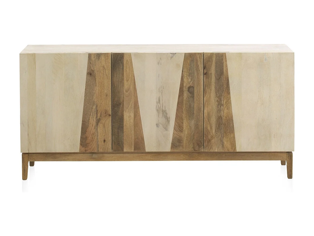 Aparador de madera de mango en color blanco patinado con patas de madera