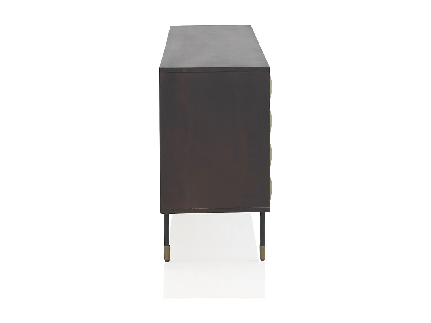 Credenza 4 ante in legno massello di mango con frontale in ottone dorato