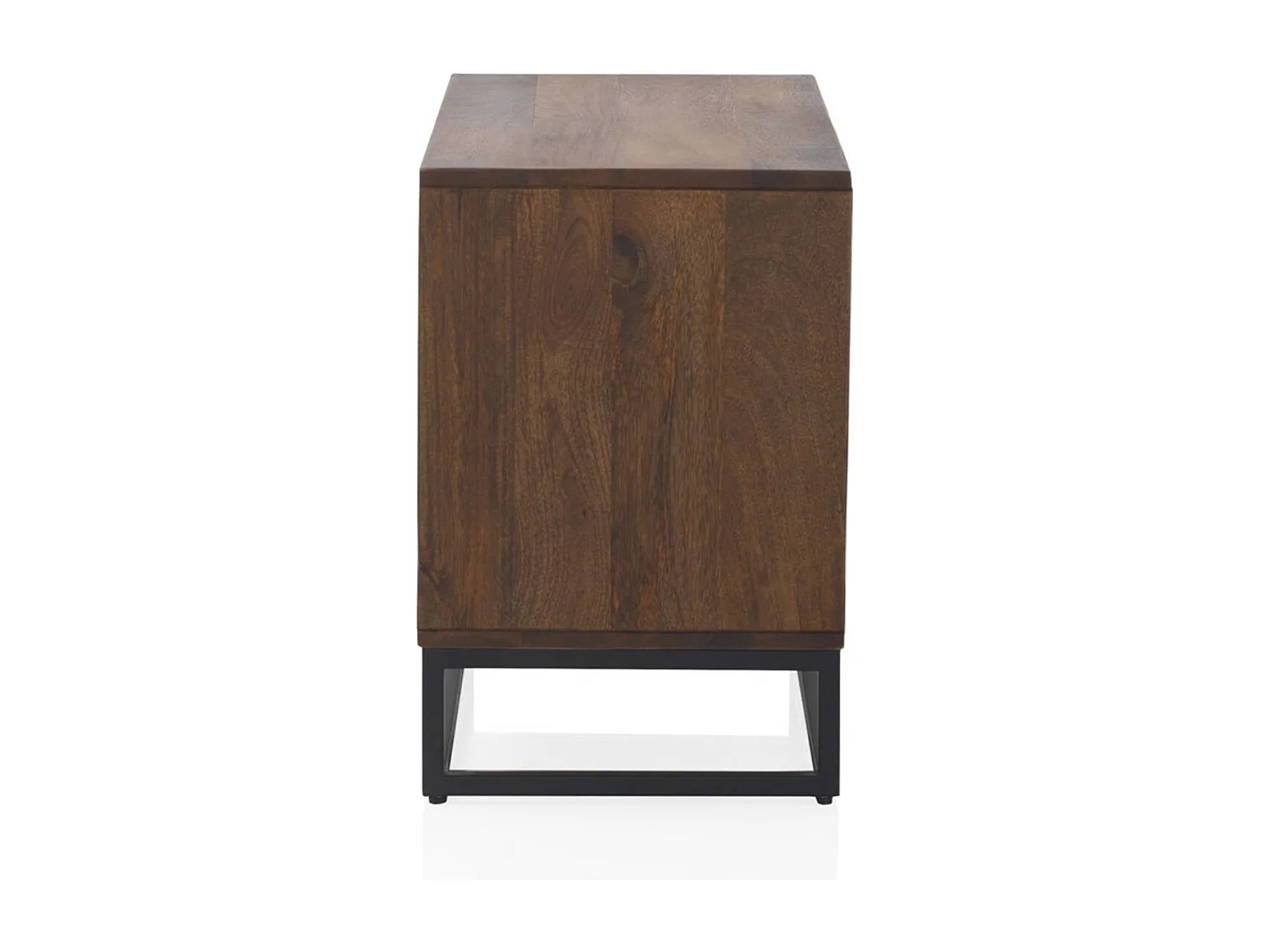 Piccola credenza in legno massiccio di mango e base in metallo