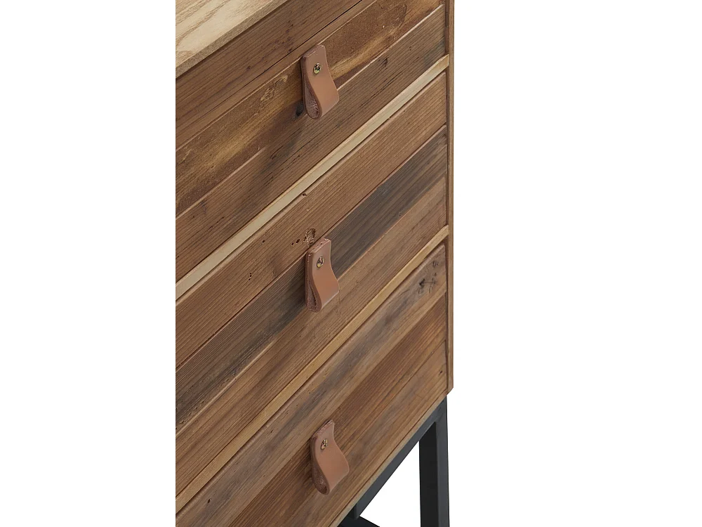 Eschenholzfurnierte Anrichte mit Fronten aus recyceltem Holz