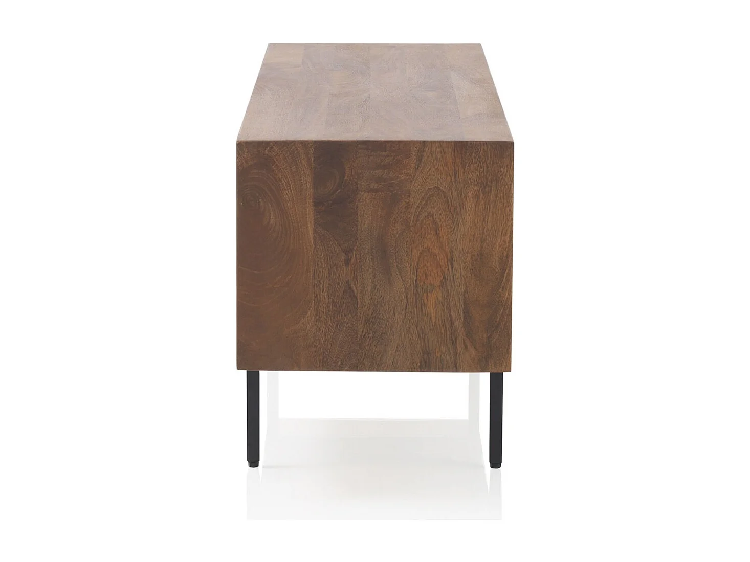 Credenza a 3 ante in legno massiccio di mango e base in metallo