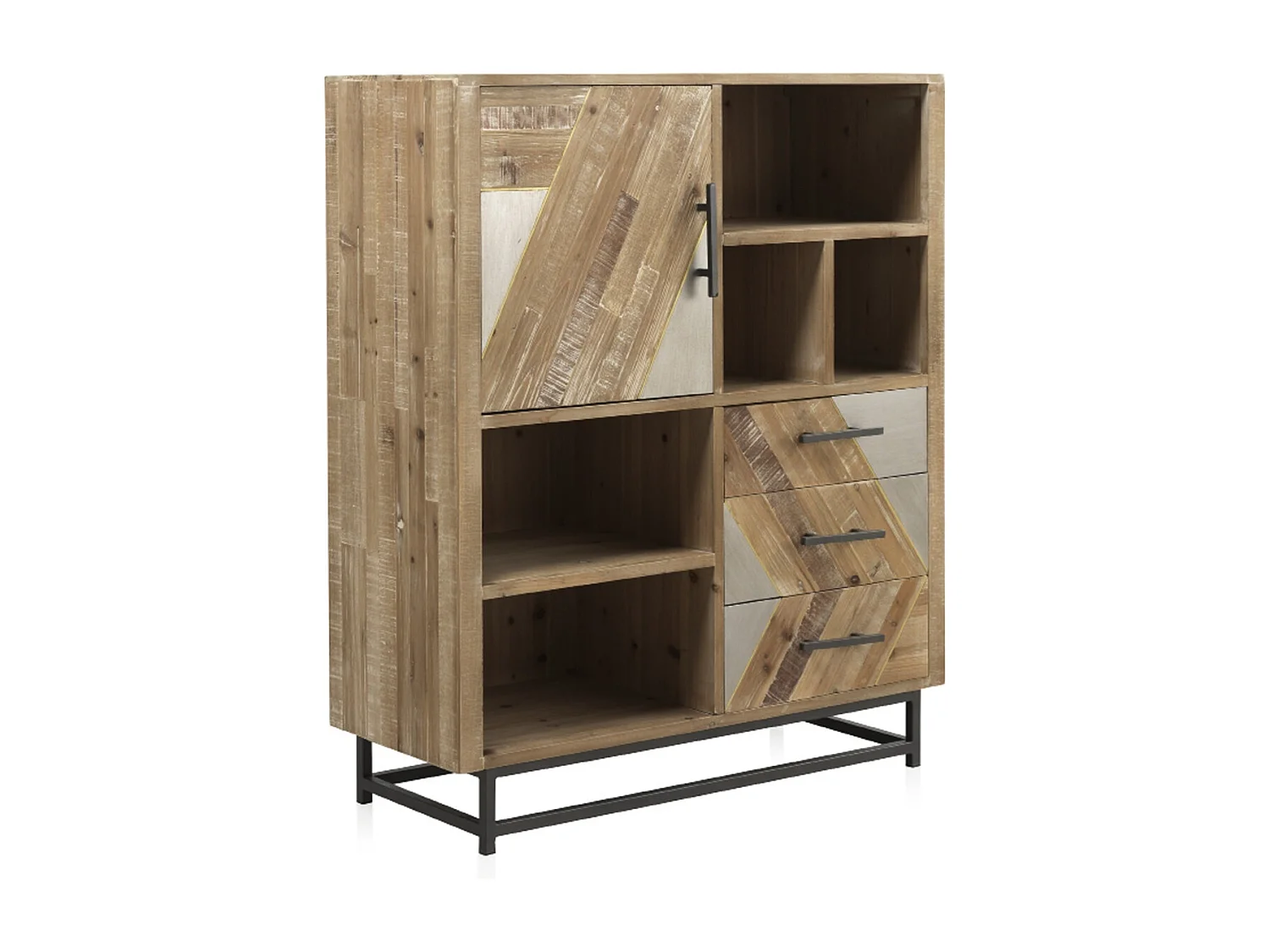 Buffet en bois de sapin avec base métallique