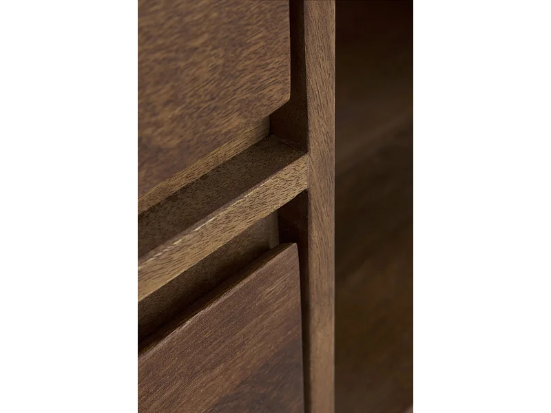 Buffet haut en bois massif de manguier et base métallique