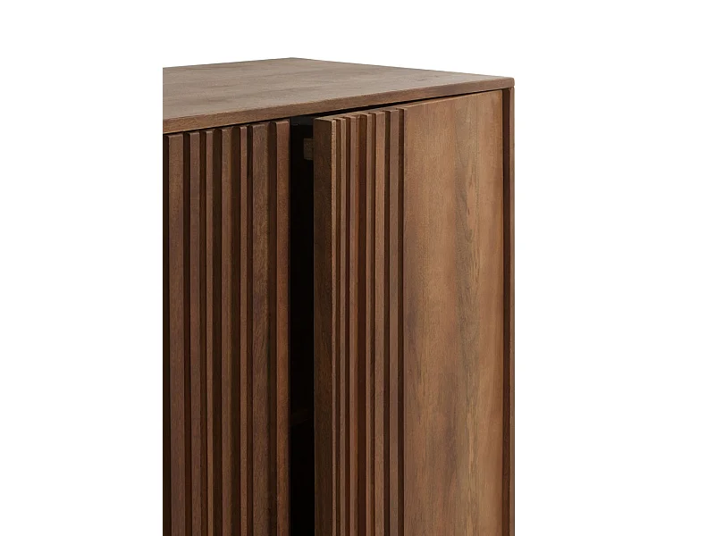 Credenza alta in legno di mango massiccio con base in metallo