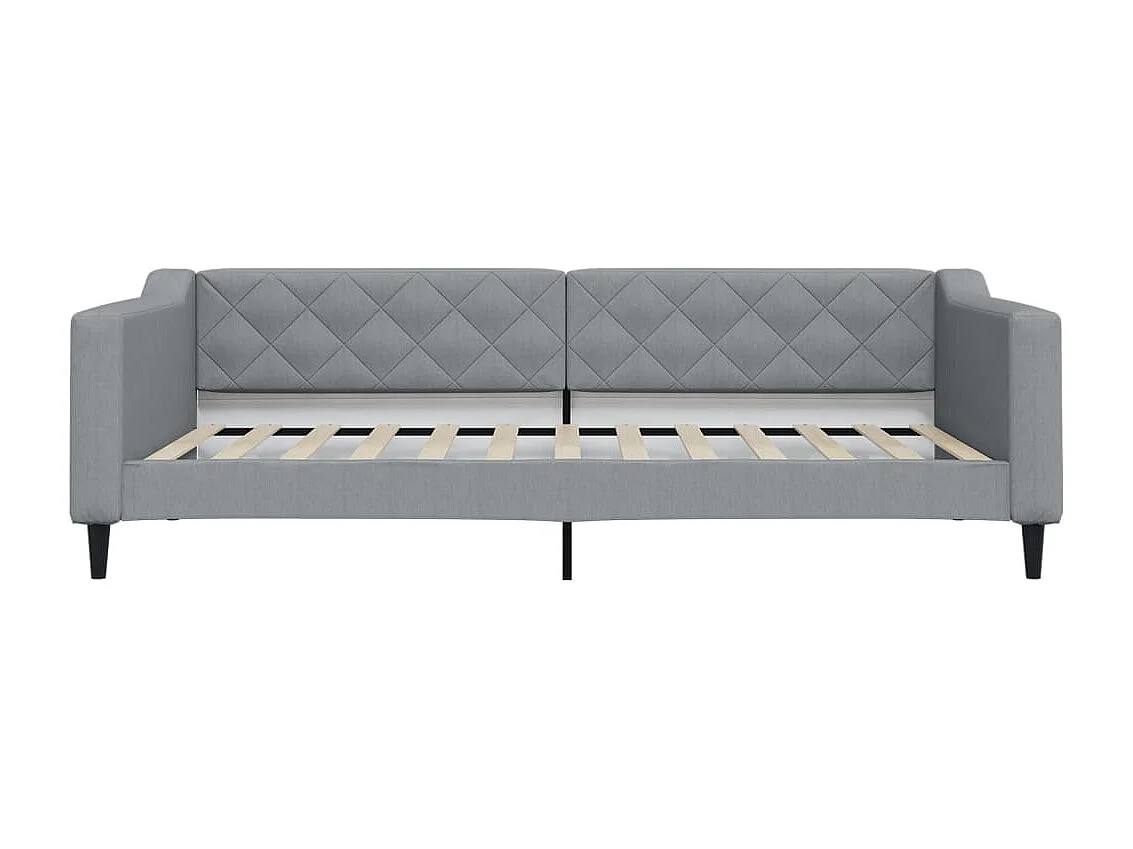 Lit de jour avec matelas gris clair 100x200 cm tissu