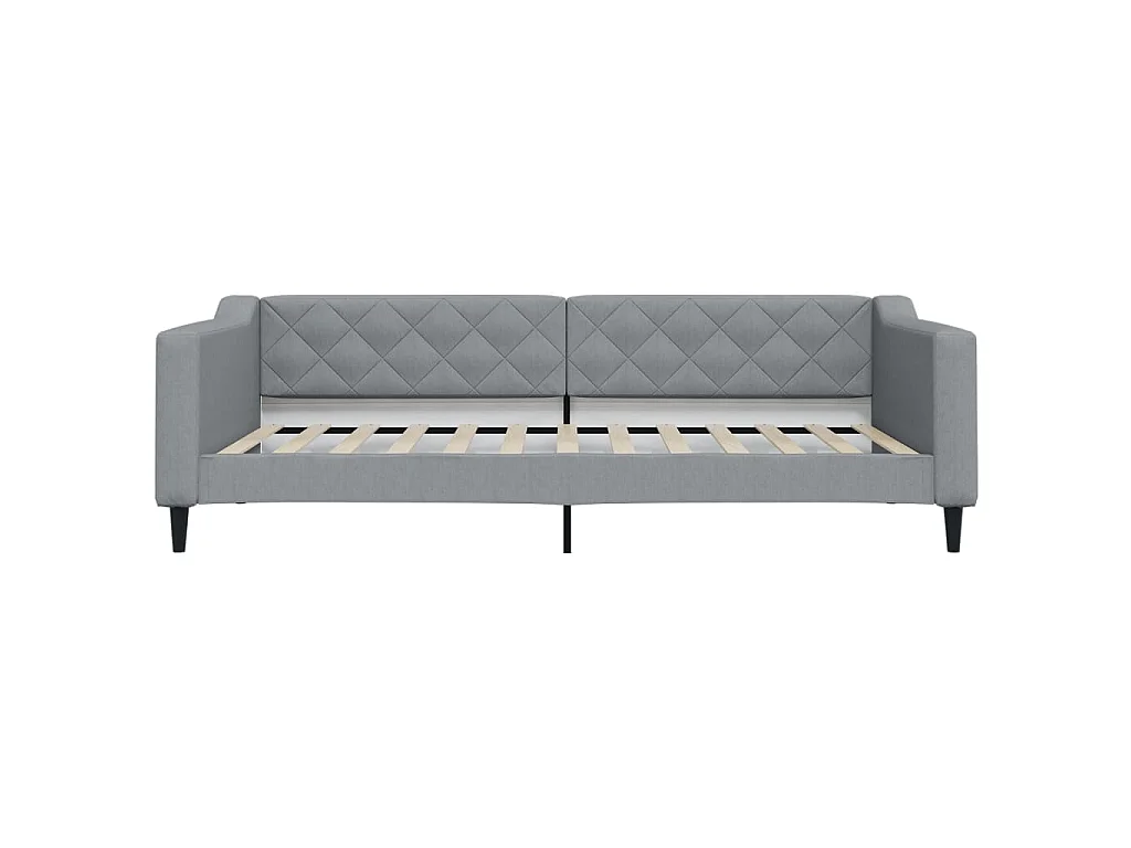 Tagesbett mit Matratze Hellgrau 100x200 cm Stoff