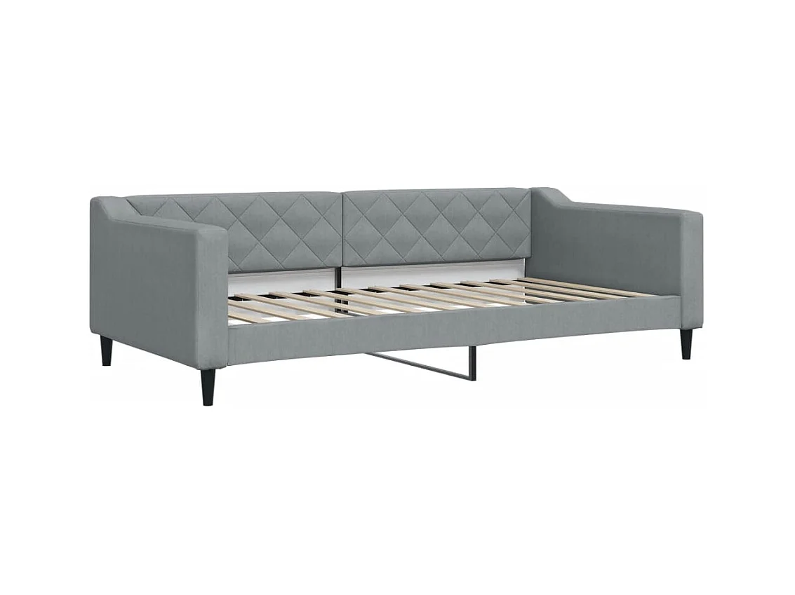 Lit de jour avec gigogne sans matelas gris clair 100x200 cm