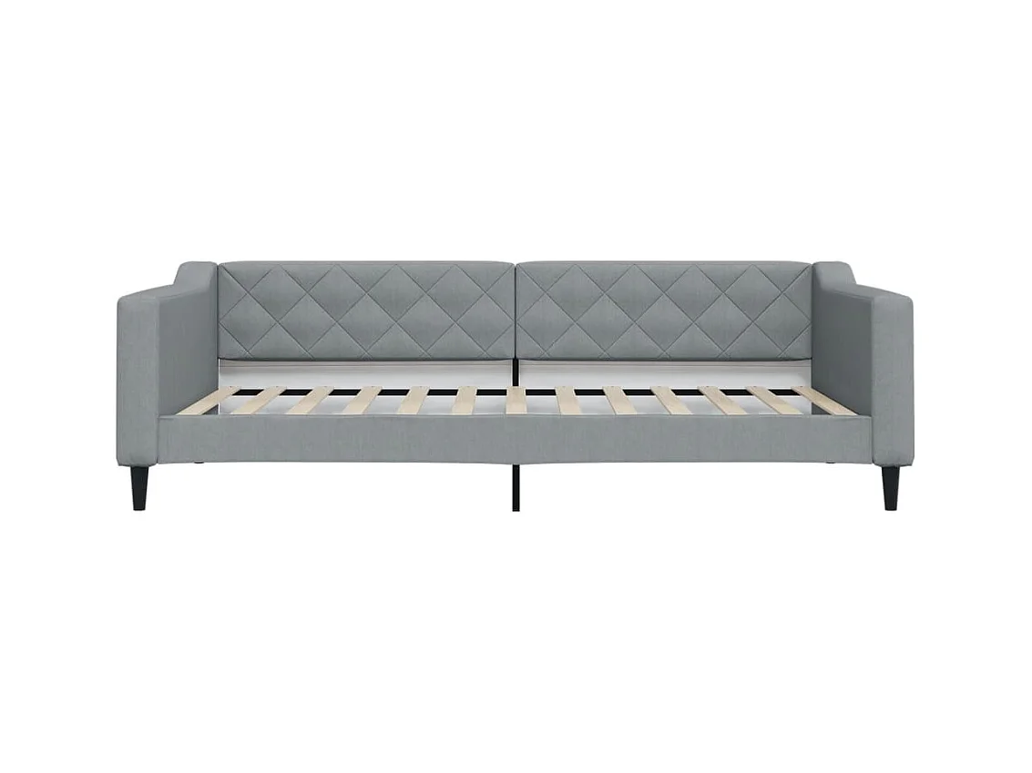 Lit de jour avec gigogne sans matelas gris clair 100x200 cm