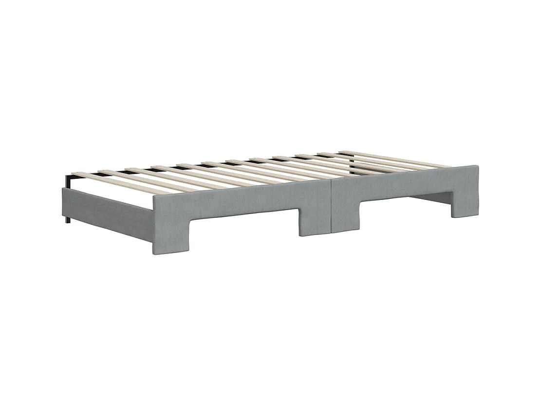 Lit de jour avec gigogne sans matelas gris clair 100x200 cm