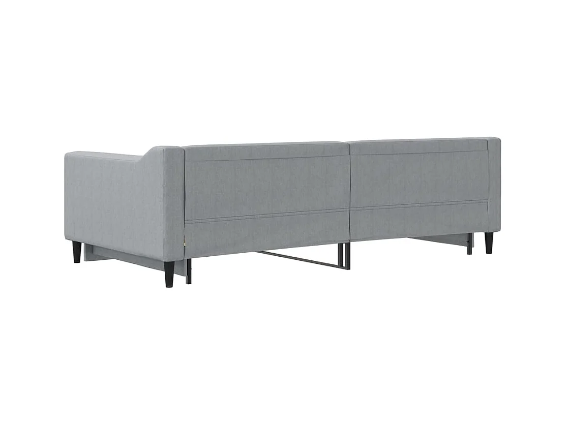 Lit de jour avec gigogne sans matelas gris clair 100x200 cm