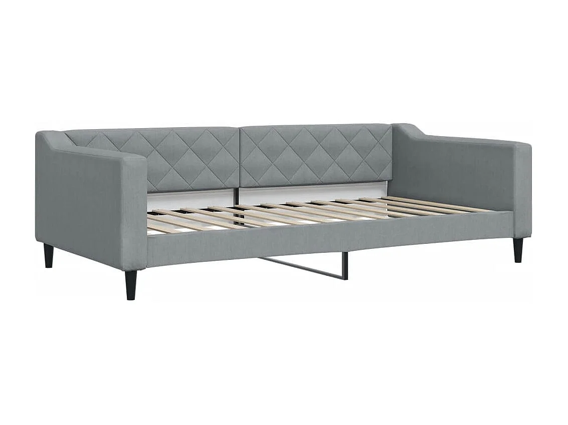 Lit de jour avec gigogne sans matelas gris clair 100x200 cm