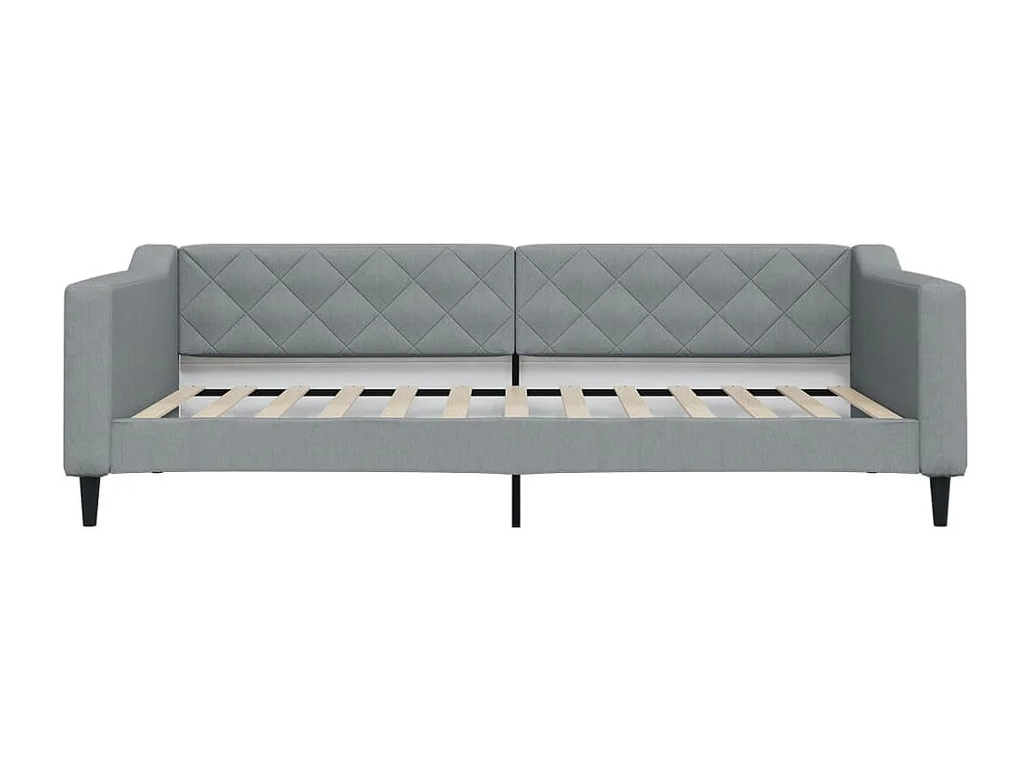 Lit de jour avec gigogne sans matelas gris clair 100x200 cm