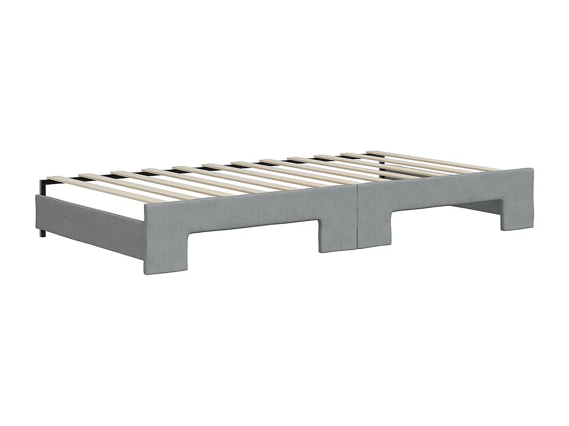 Lit de jour avec gigogne sans matelas gris clair 100x200 cm