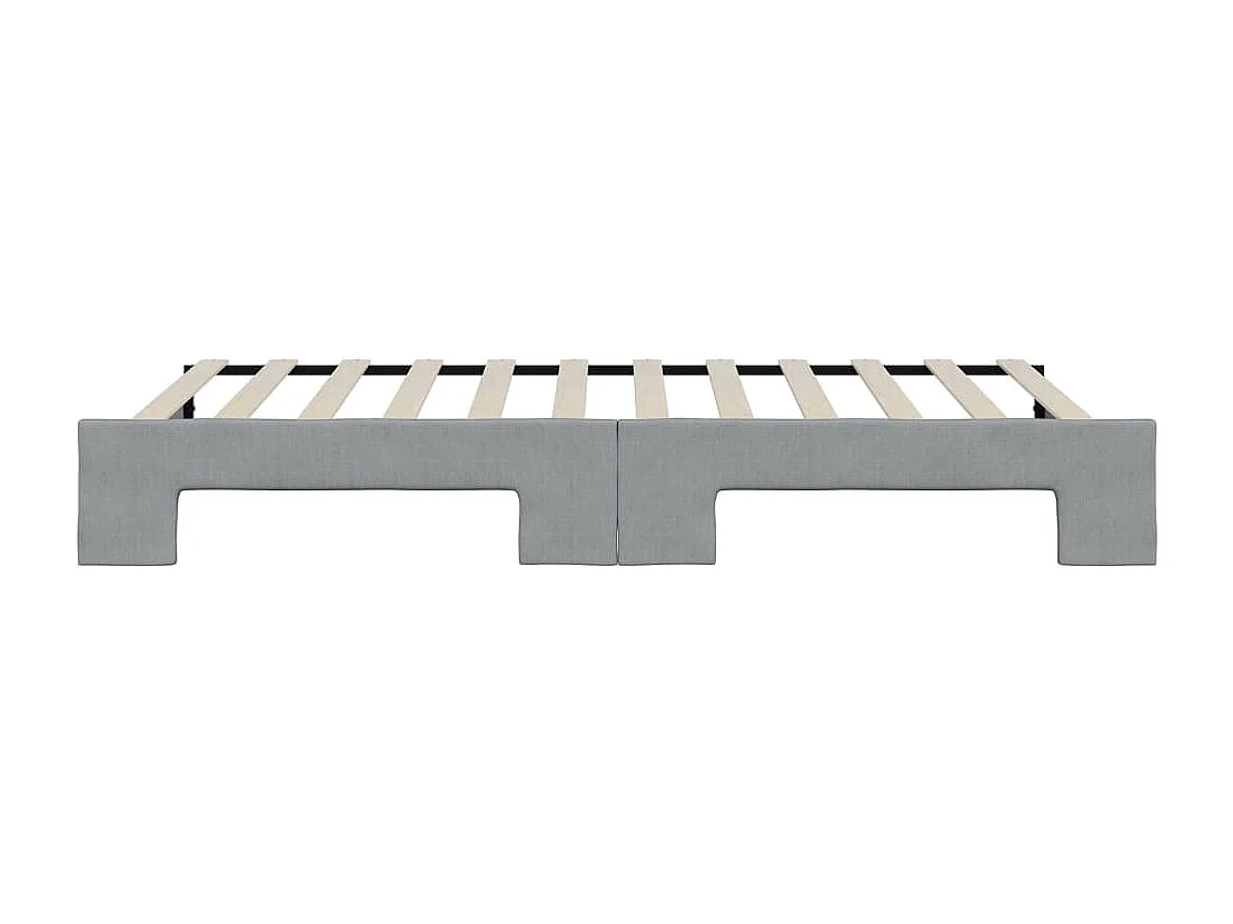 Lit de jour avec gigogne sans matelas gris clair 100x200 cm