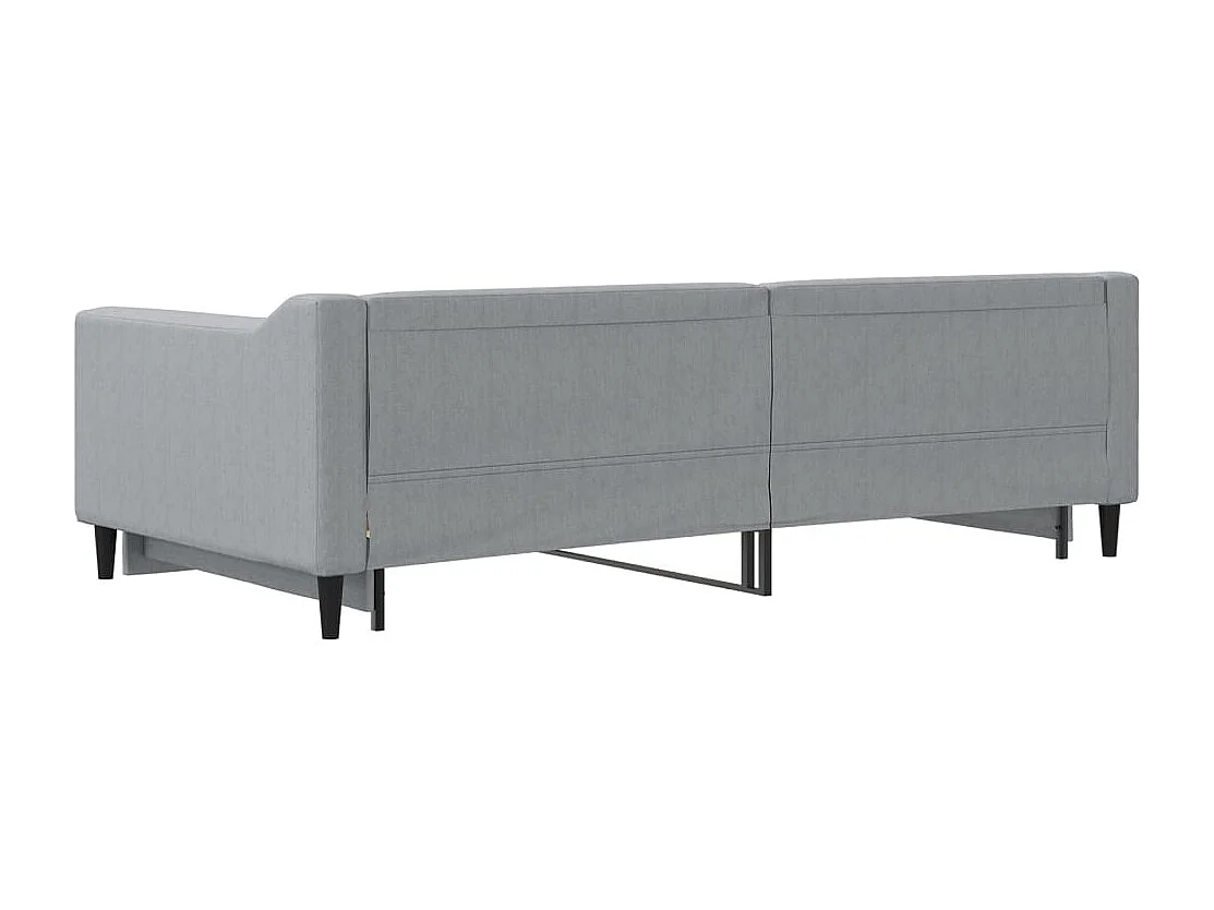 Lit de jour avec gigogne sans matelas gris clair 100x200 cm