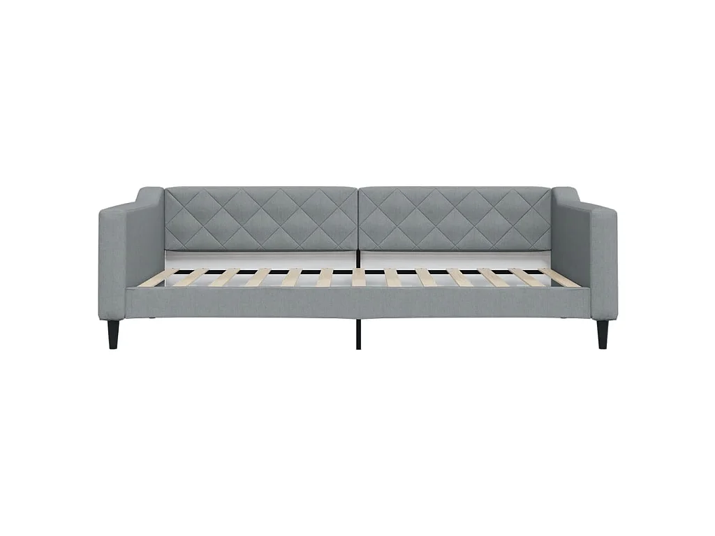 Lit de jour avec gigogne sans matelas gris clair 100x200 cm