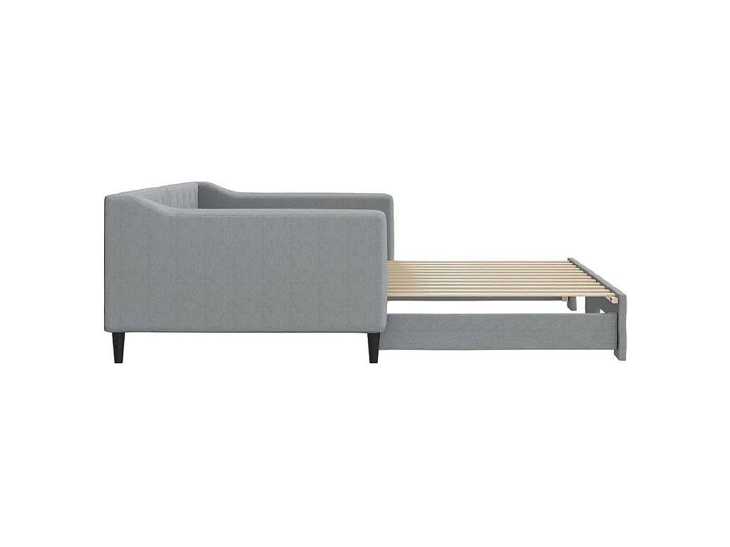 Lit de jour avec gigogne sans matelas gris clair 100x200 cm