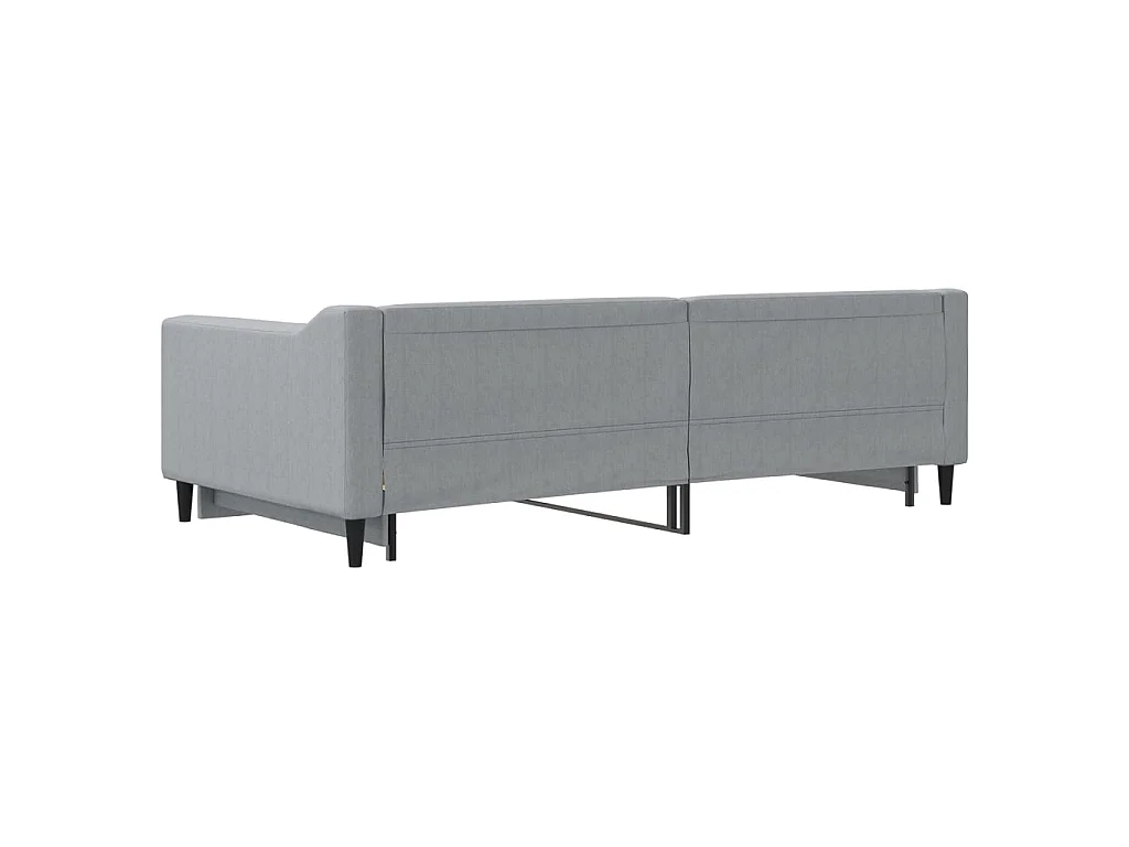 Lit de jour avec gigogne sans matelas gris clair 100x200 cm