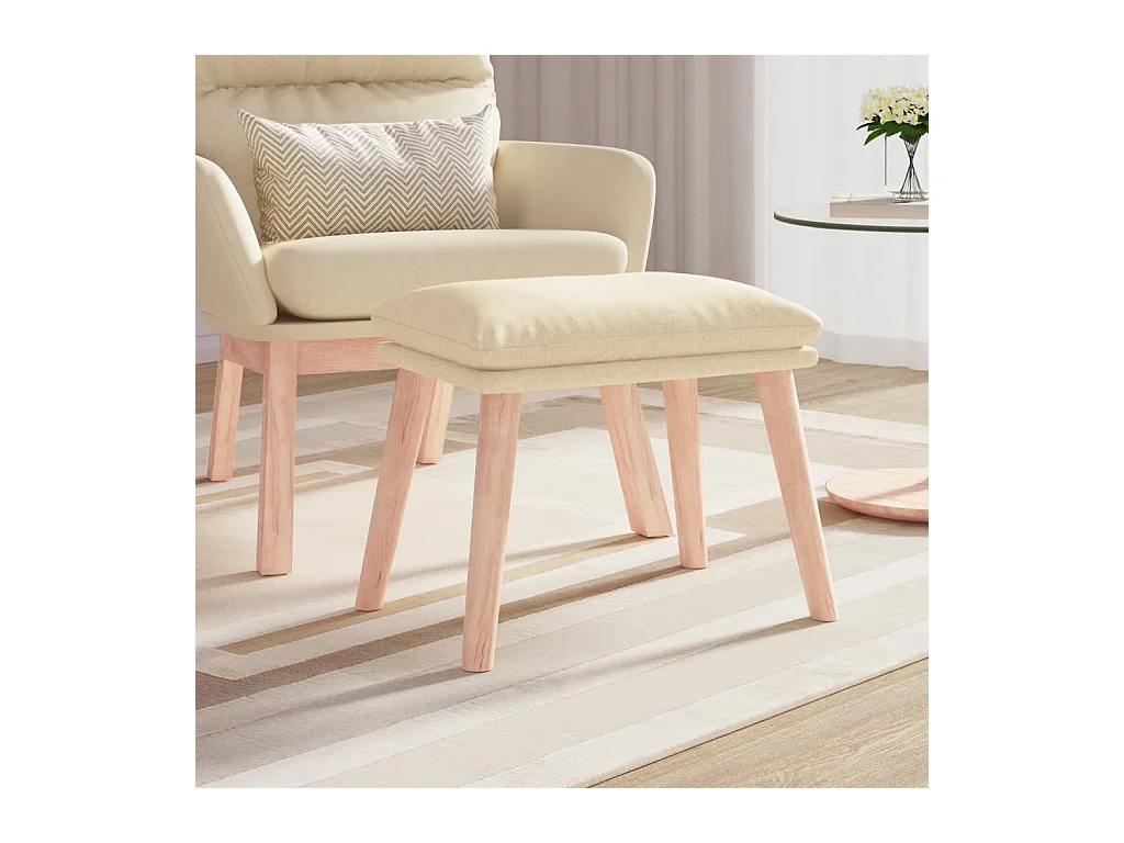 Repose-pied Crème 45x29,5x35 cm Tissu