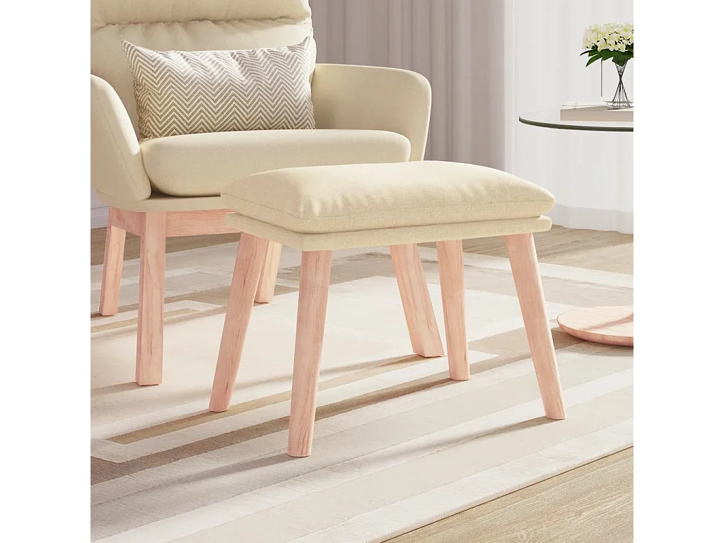 Repose-pied Crème 45x29,5x35 cm Tissu