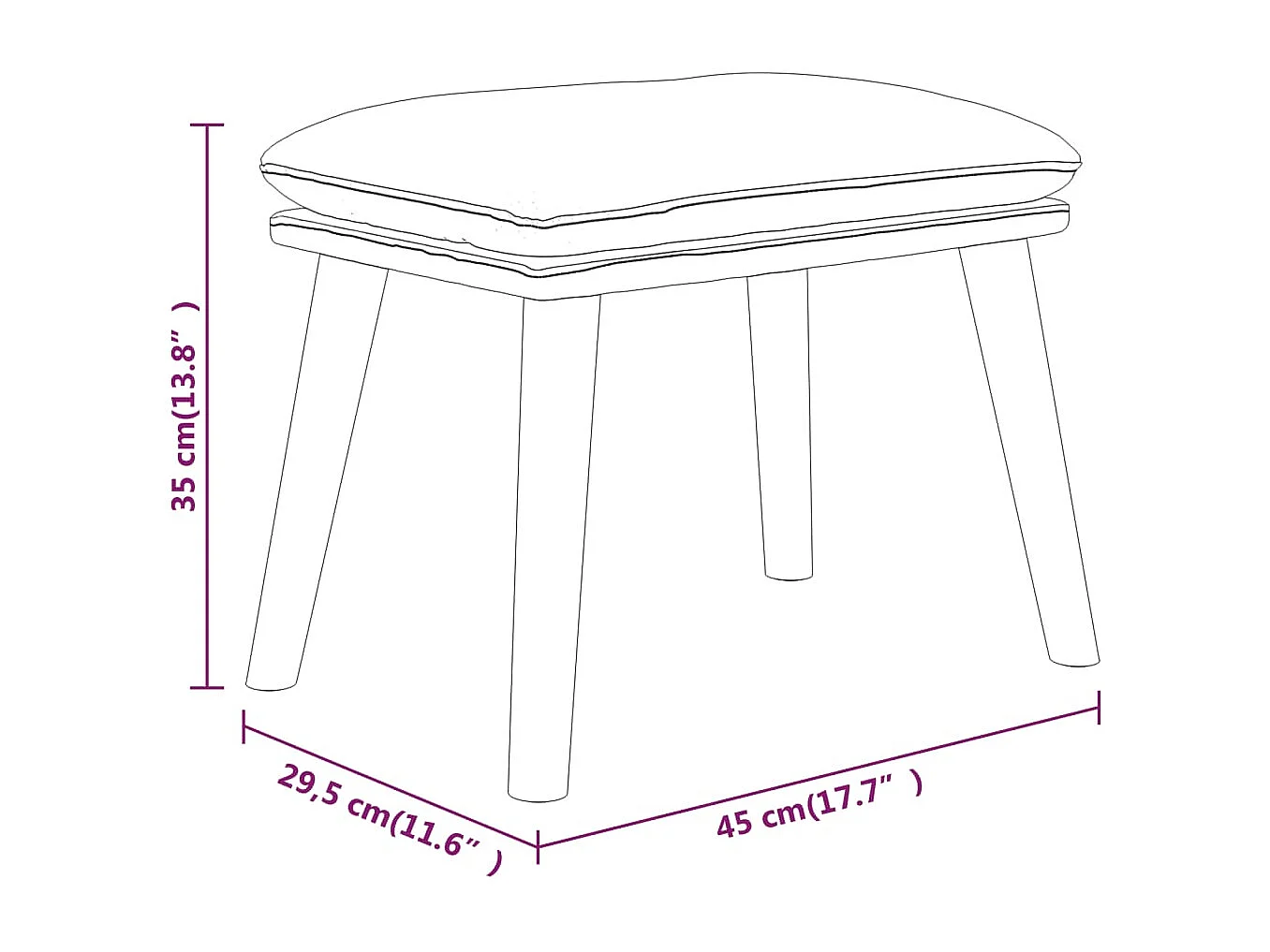 Voetenbank 45x29,5x35 cm stof mosterdgeel