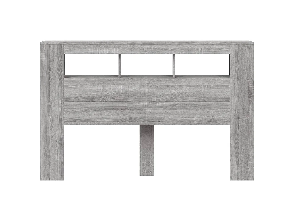 LED-Kopfteil Grau Sonoma 160x18,5x103,5 cm Holzwerkstoff