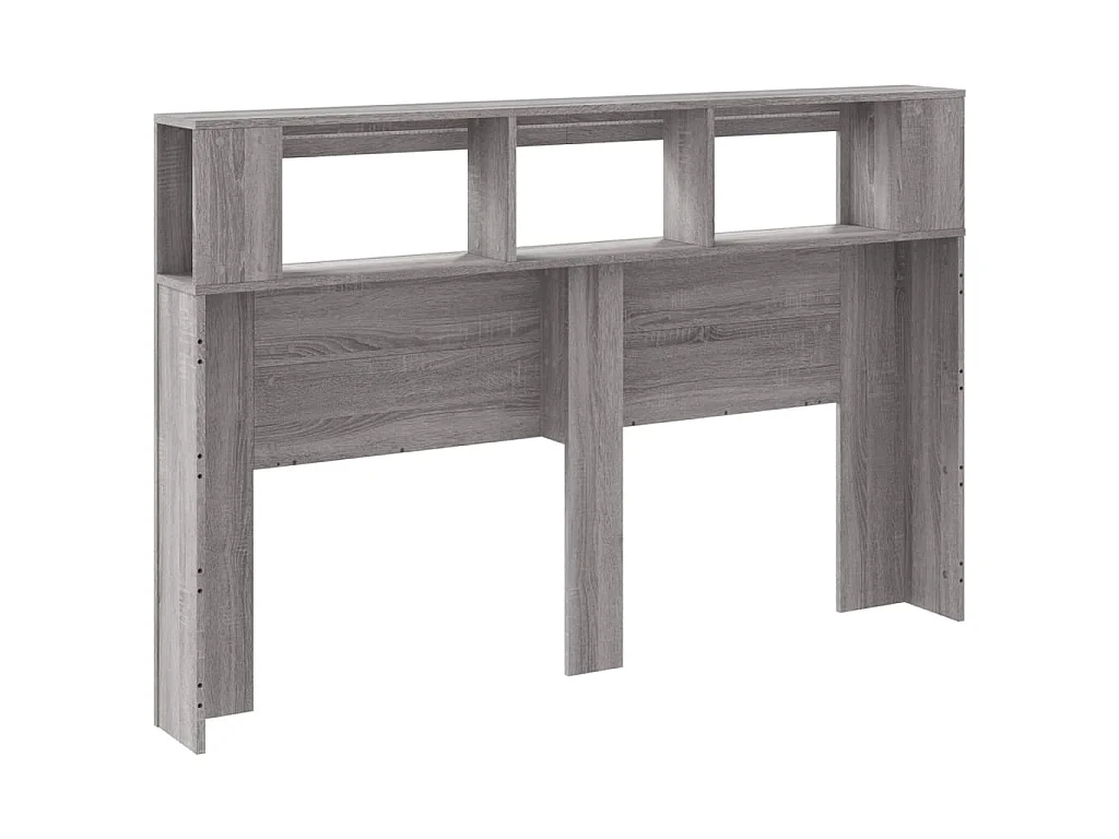 LED-Kopfteil Grau Sonoma 160x18,5x103,5 cm Holzwerkstoff