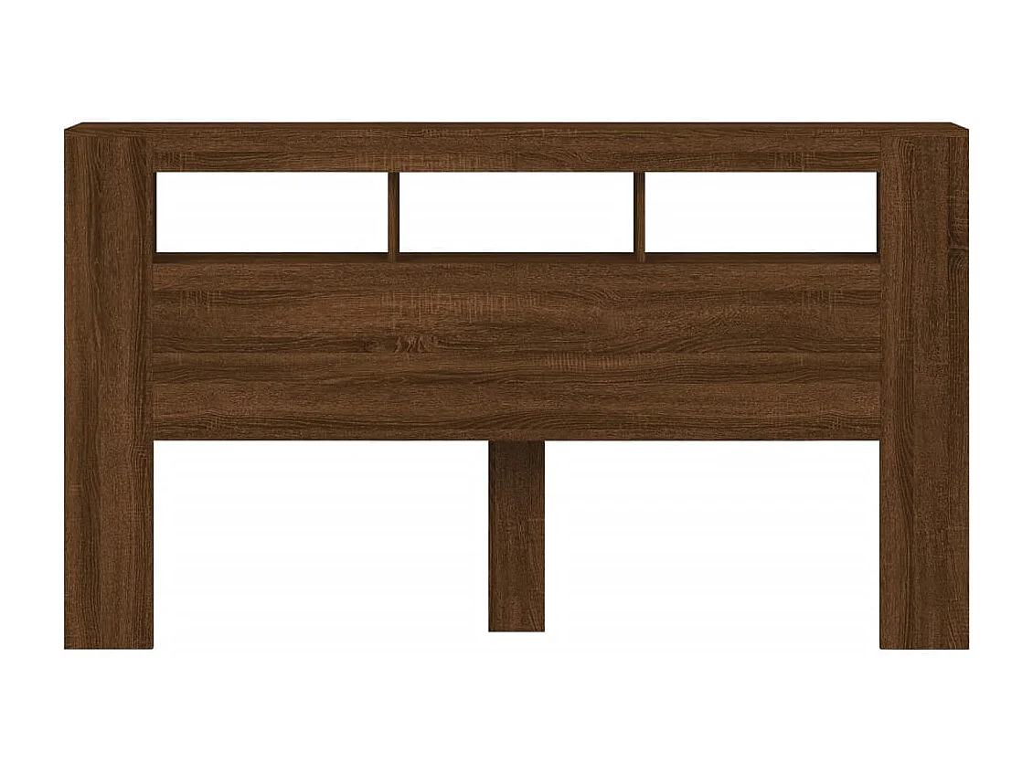 Hoofdeinde met LED 180x18,5x103,5 cm bewerkt hout bruineiken