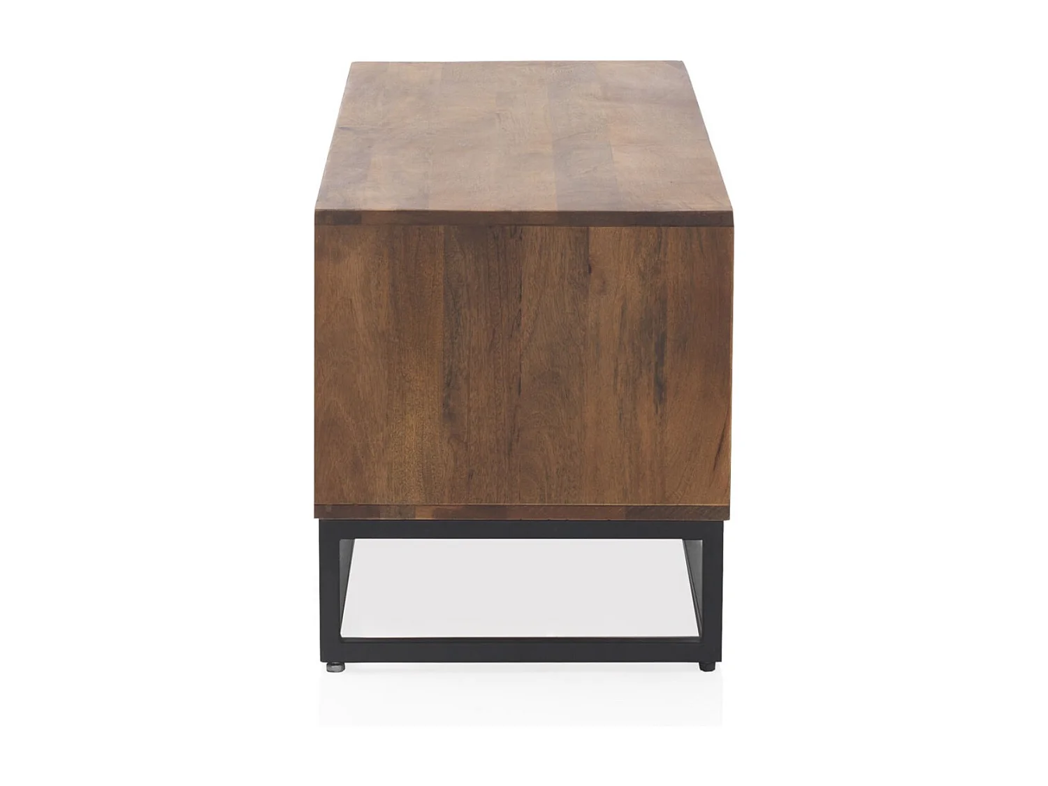 Meuble TV 3 portes en manguier massif et piétement métal