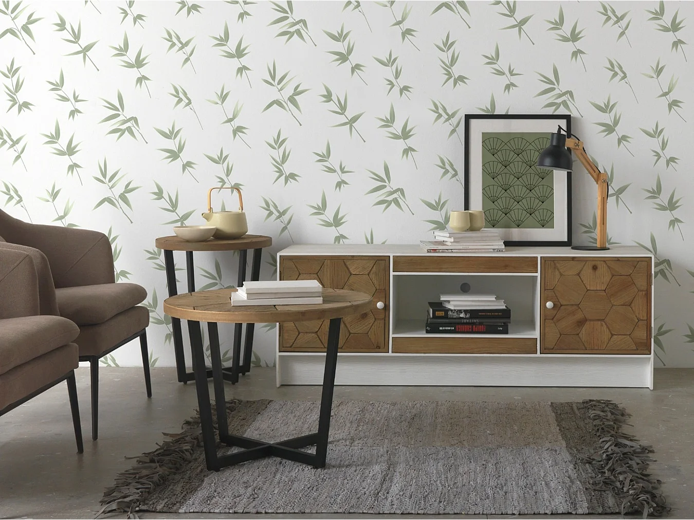 Mobile TV in frassino bianco