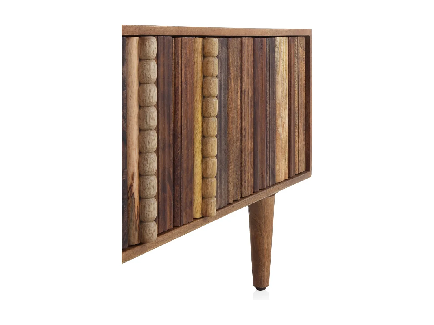 Mueble TV 3 puertas multicolor de madera maciza de acacia