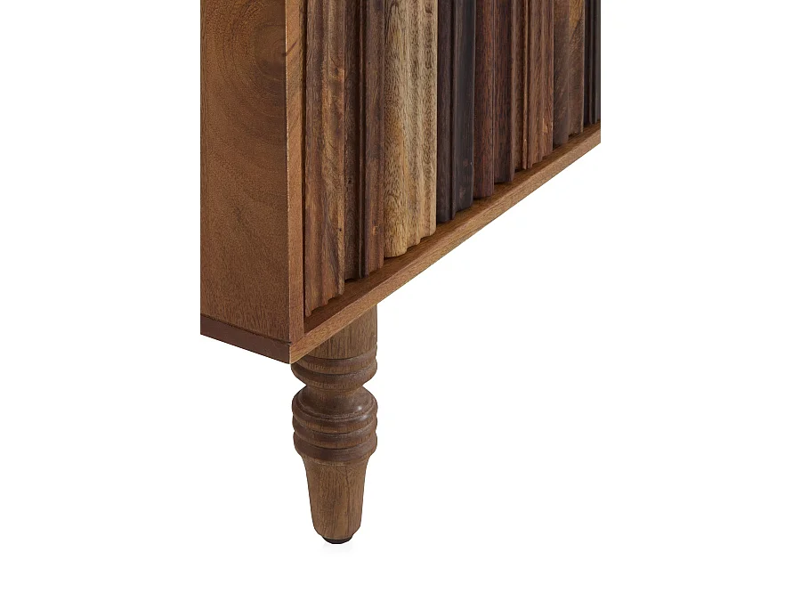 Meuble TV à 3 portes multicolores en bois massif d'acacia