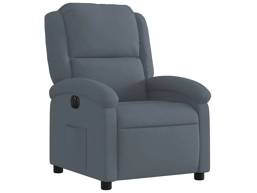 Fauteuil inclinable électrique Gris foncé Velours