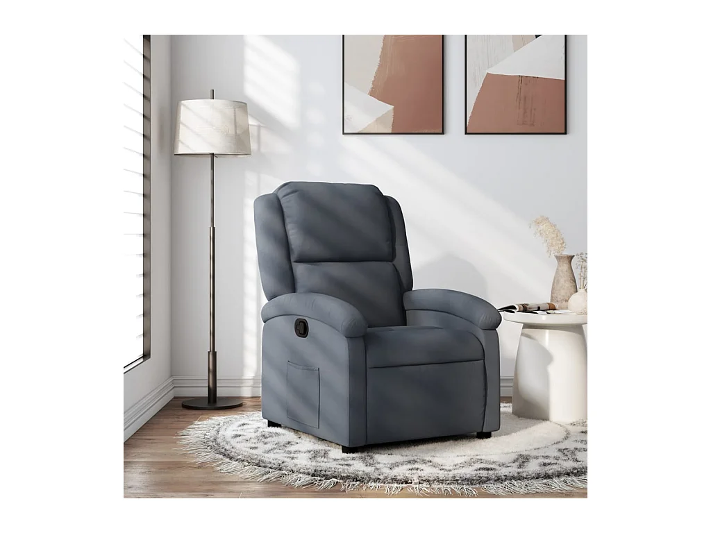 Fauteuil inclinable Gris foncé Velours