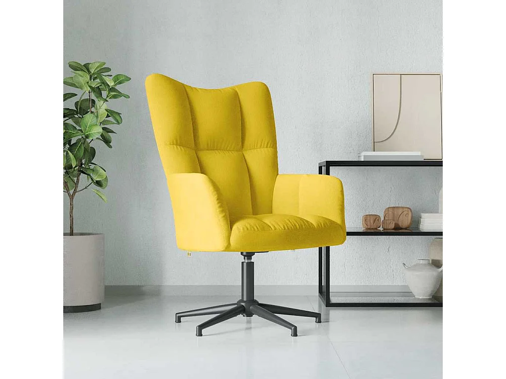 Chaise de relaxation Jaune moutarde Velours