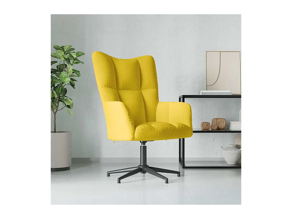 Chaise de relaxation Jaune moutarde Velours