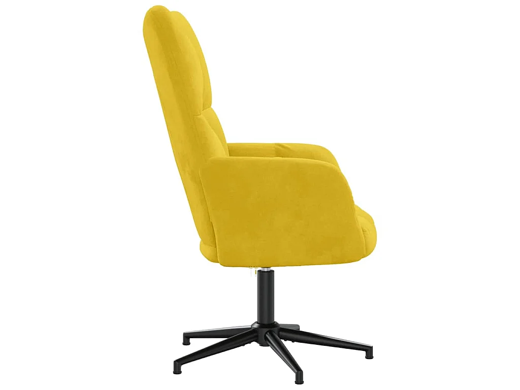 Cadeira de descanso veludo amarelo mostarda
