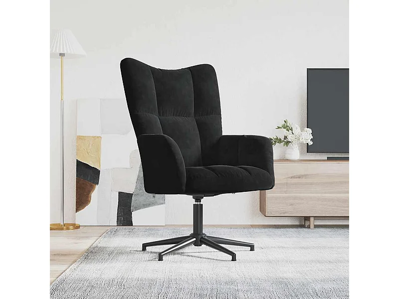 Relaxstoel fluweel zwart