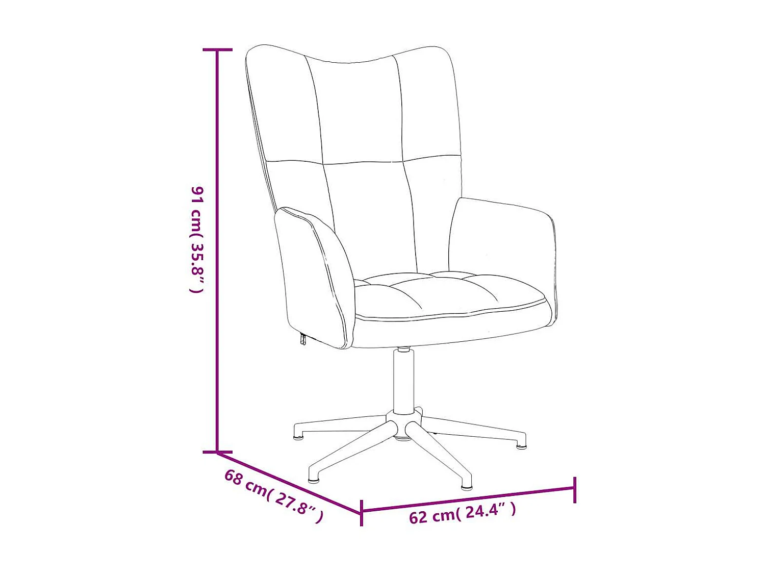 Chaise de relaxation Noir Velours