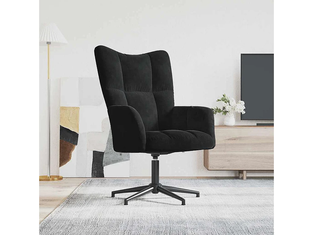 Relaxstoel fluweel zwart