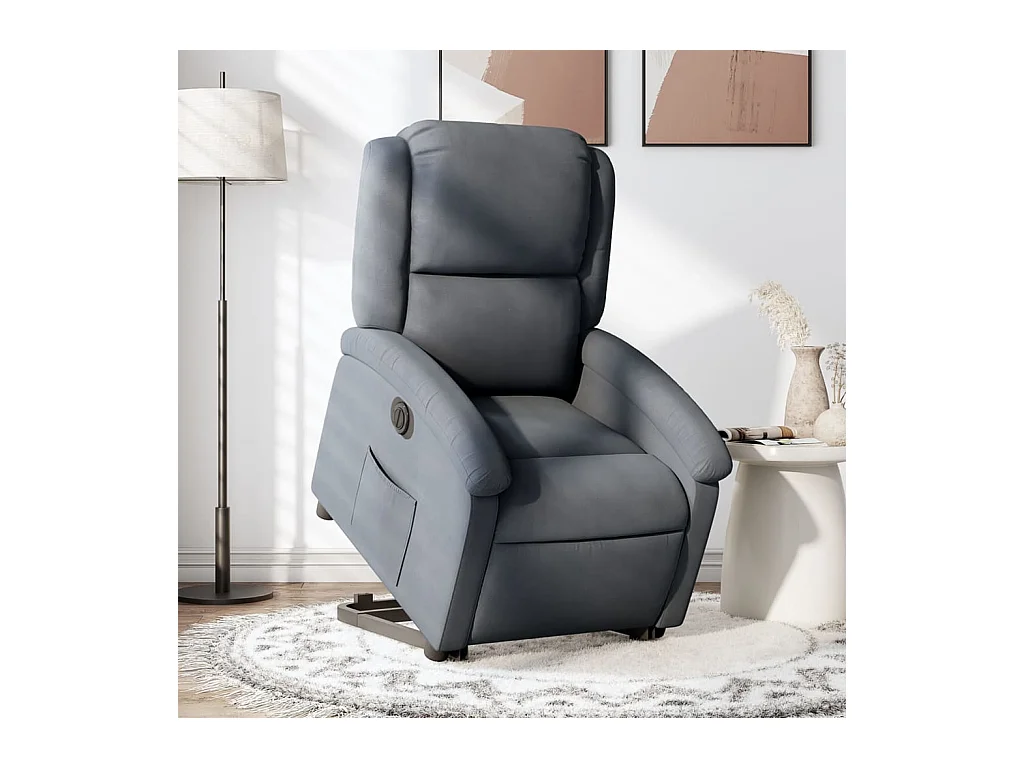 Fauteuil inclinable électrique gris foncé velours
