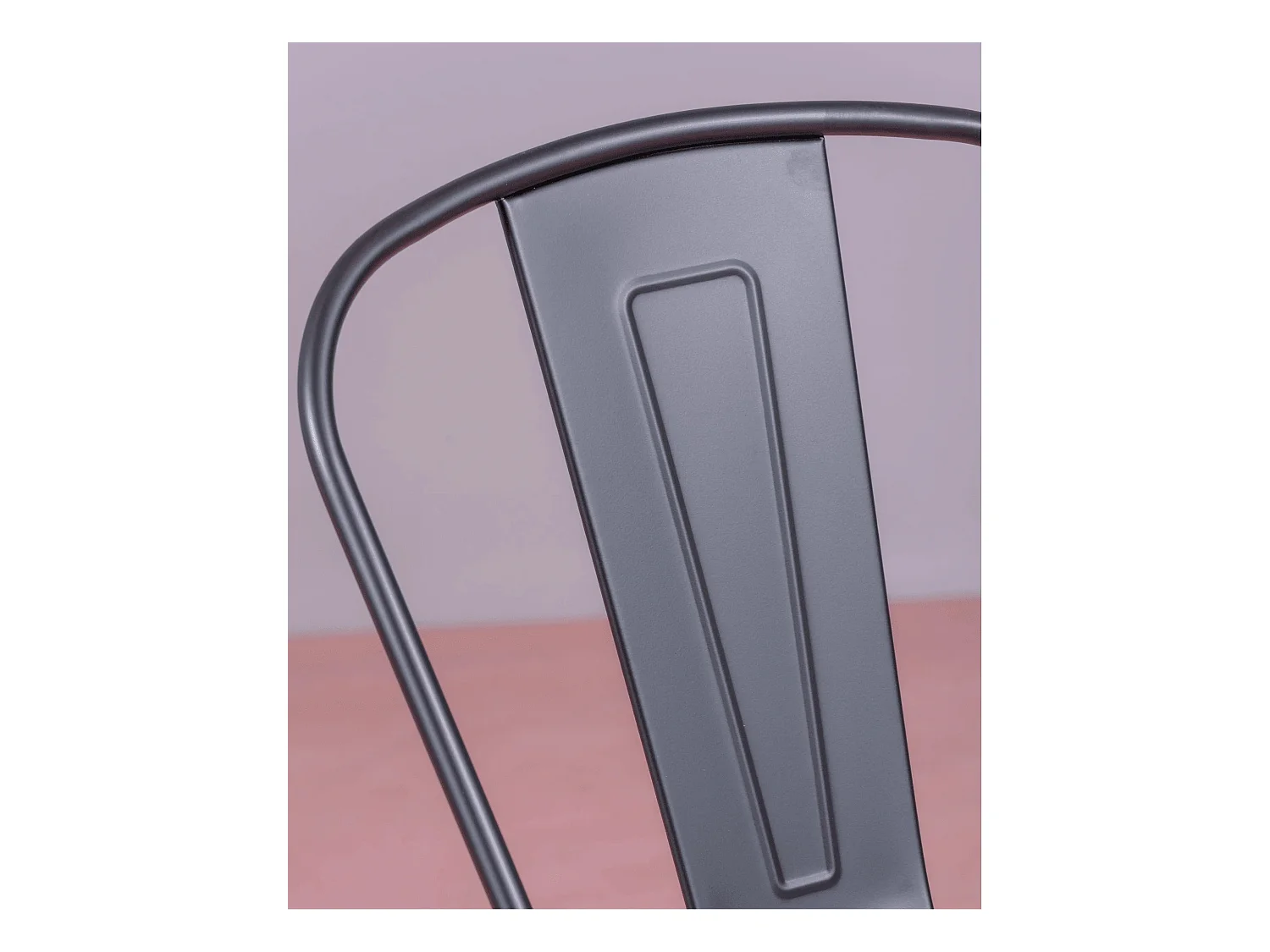 Set van 4 stapelbare metalen stoelen - Bistro - Zwart