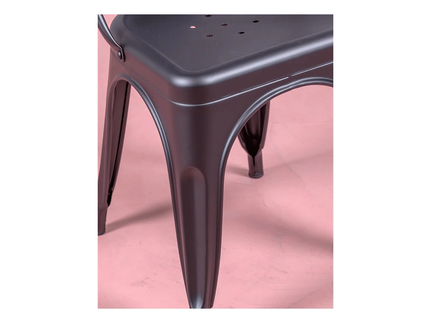 Set van 4 stapelbare metalen stoelen - Bistro - Zwart