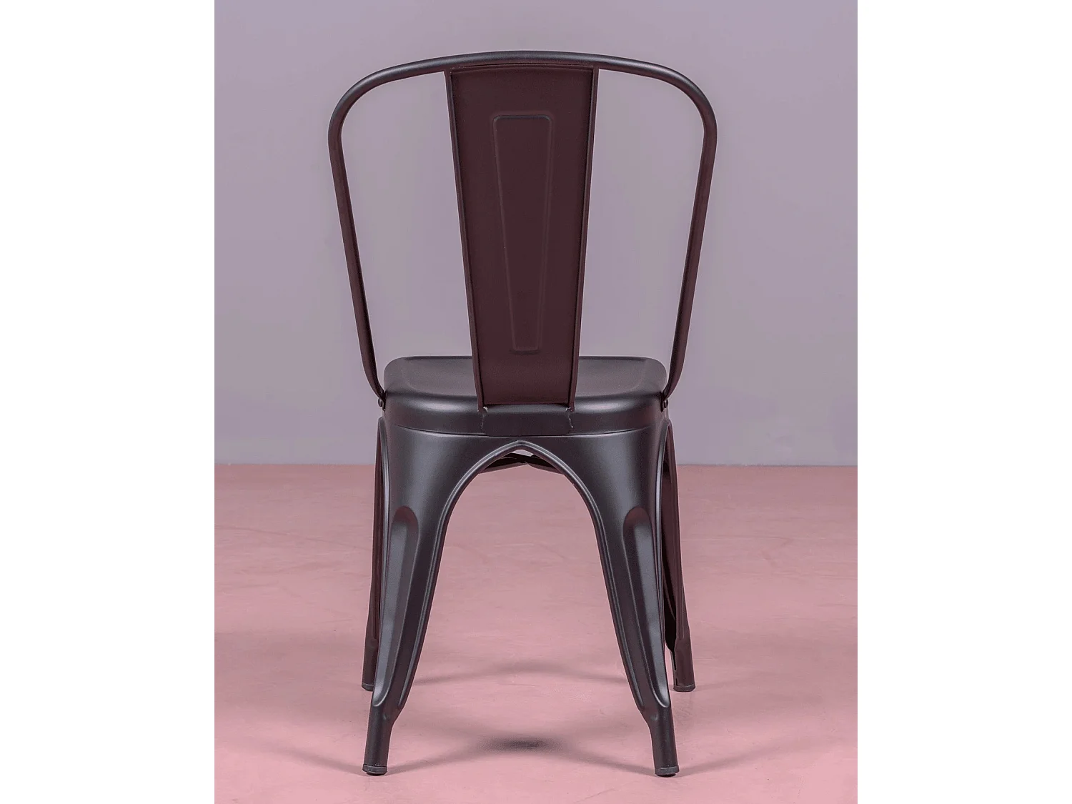 Pack de 4 chaises empilables en métal - Bistro - Noir