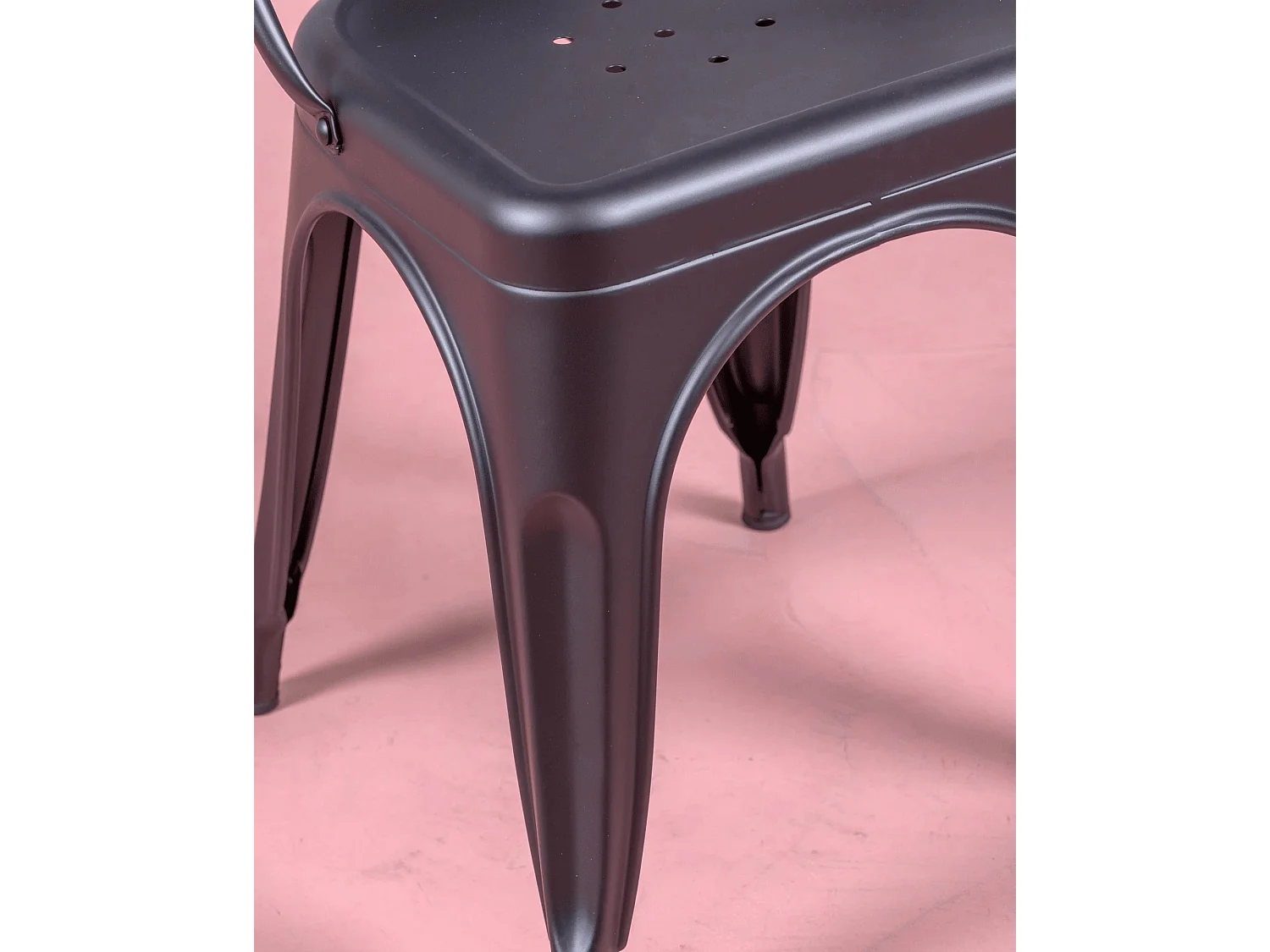 Pack de 4 chaises empilables en métal - Bistro - Noir