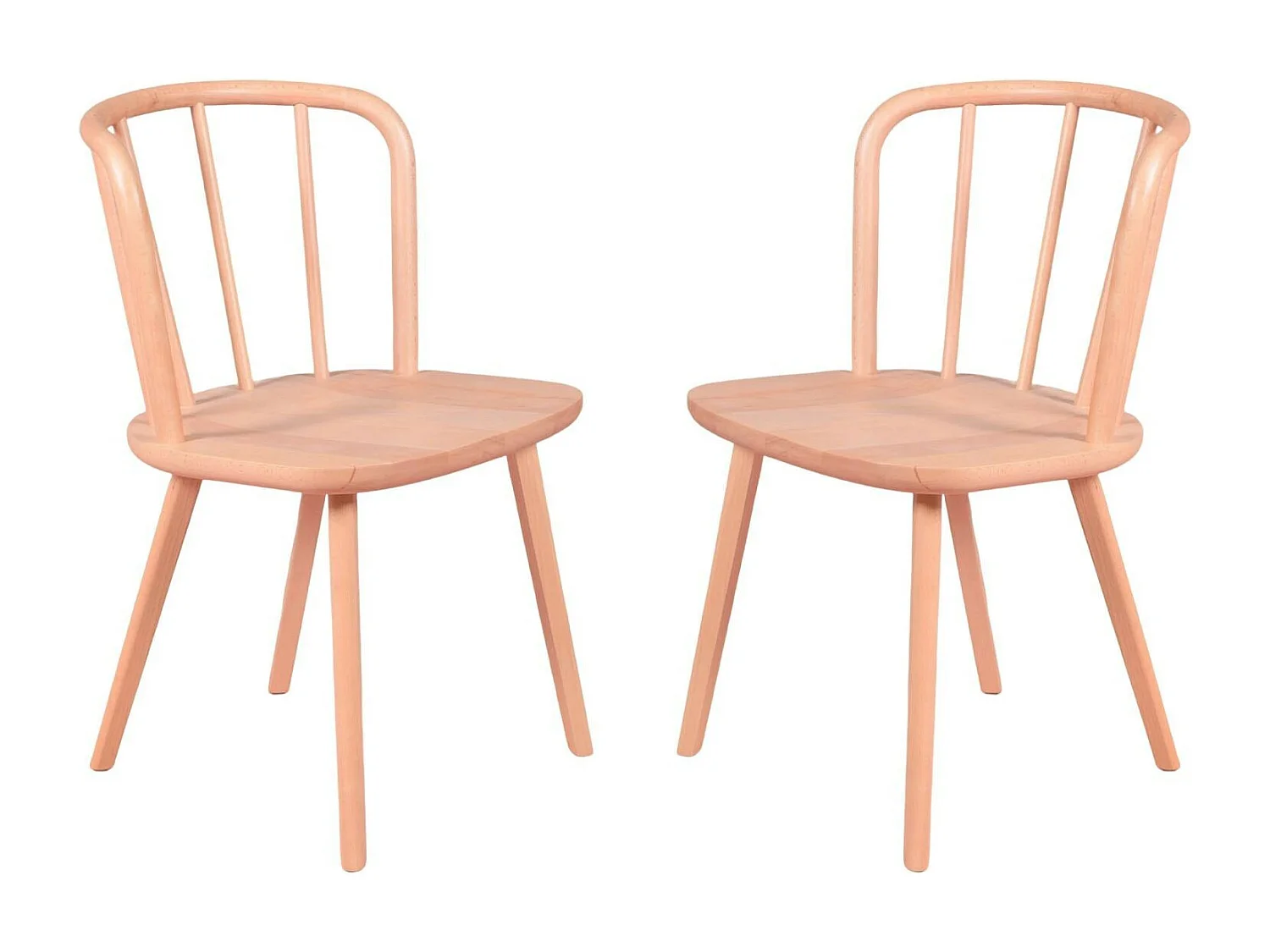Set van 2 rustieke stoelen voor de eetkamer - Organic - Natuurlijke beuk